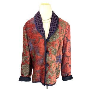 Mary Lynn O'Shea Fiber Artist Small Handmade Floral Woven Jacket Vermont